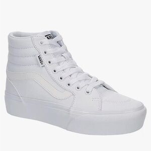 Tall platform white vans size 8
